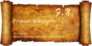 Frenyo Nikolett névjegykártya